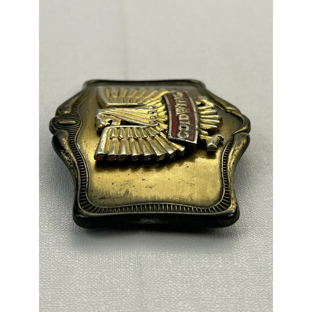 Vintage 1978 AHM Goldwing Eagle Belt Buckle Brass Tone Motorcycle Biker USA